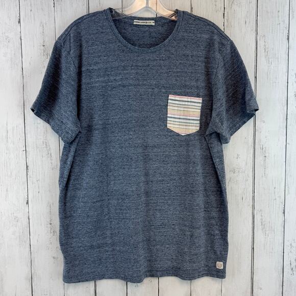 Marine Layer Gray Heather Re-Spun Contrast Pocket Short-Sleeve T-Shirt Size M/L - Picture 2 of 12